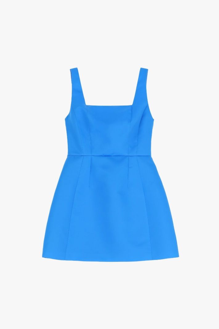 Mini suknelė kvadratine iškirpte Turquoise
