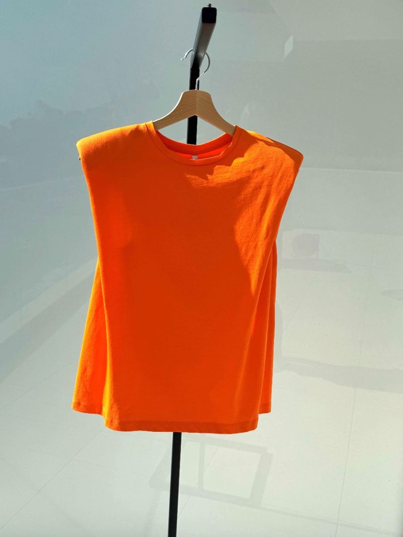 Oversized marškinėliai su petukais Orange