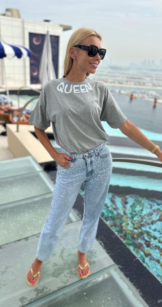 Marškinėliai Queen, pilkos spalvos